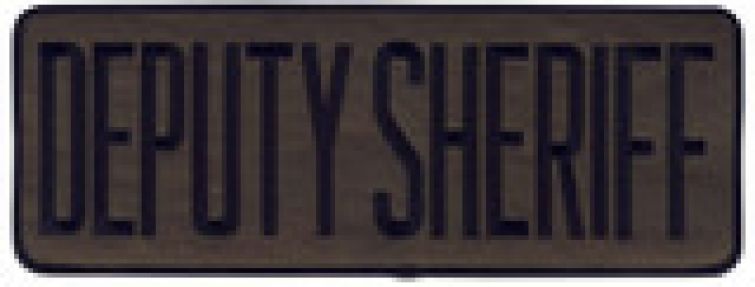 DEPUTY SHERIFF ID PATCH 4"T X 11"T, BLACK on OD GREEN - SEW ON.